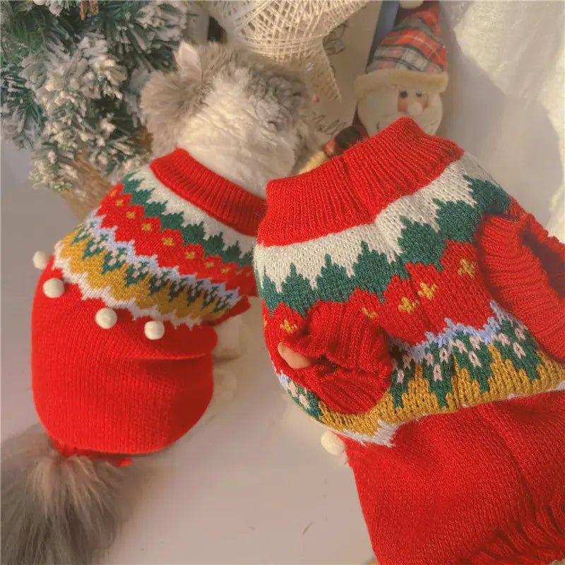 Festive Winter Cat Coat