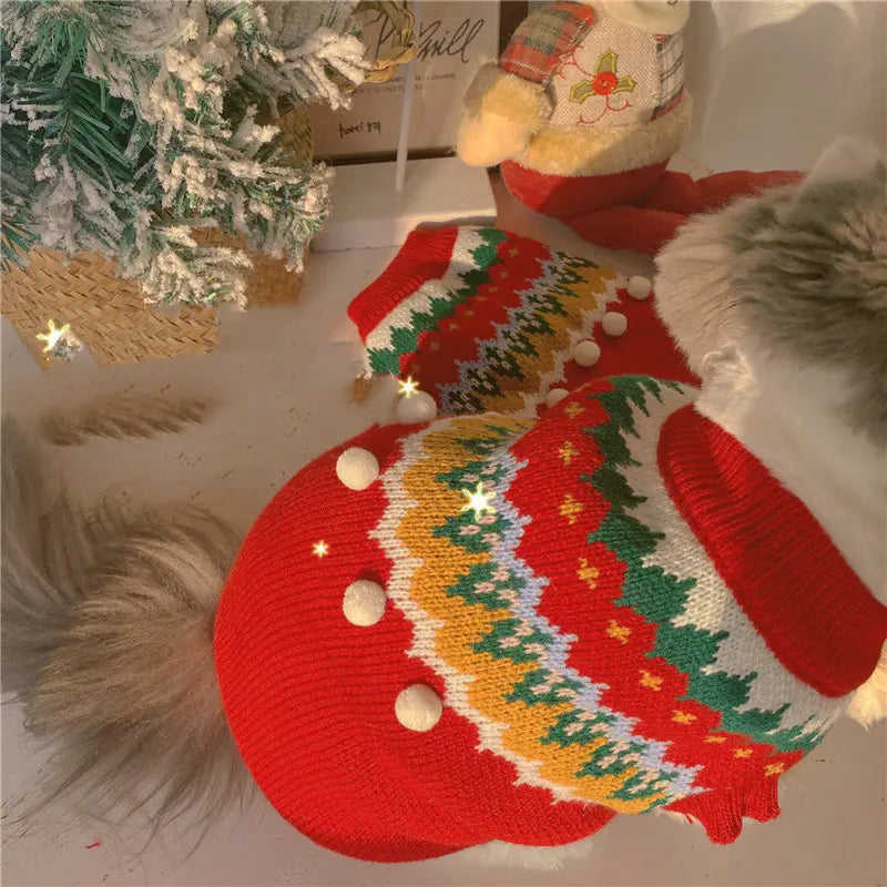 Festive Winter Cat Coat