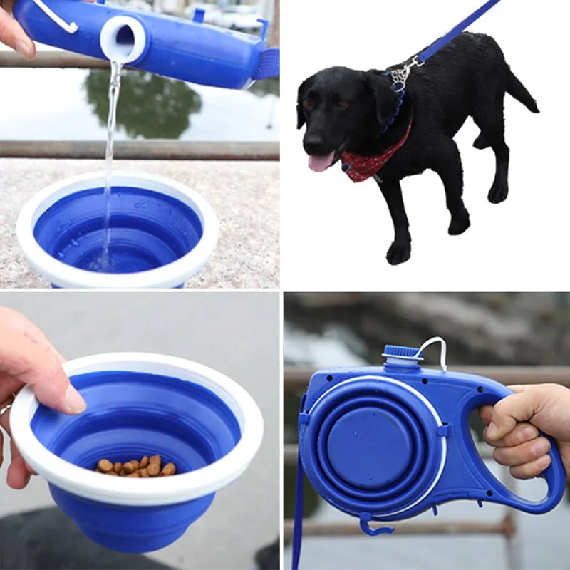 3 In 1 Dog Leash- Leash, Bowl & Water Storage
