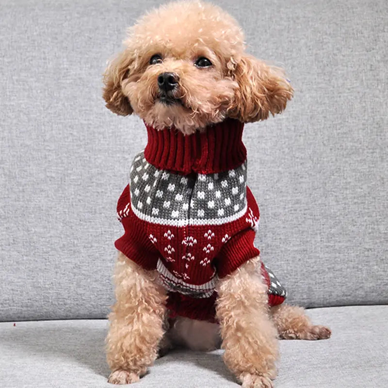 Christmas Turtleneck Pet Sweater