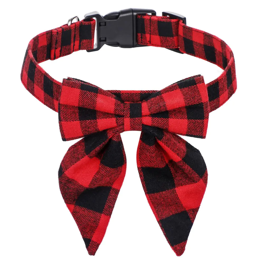 Christmas Bow Tie Pet Collar
